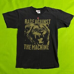Rage Against the Machine 2009 Lion Graphic T-Shirt Black Hanes Heavyweight Small
